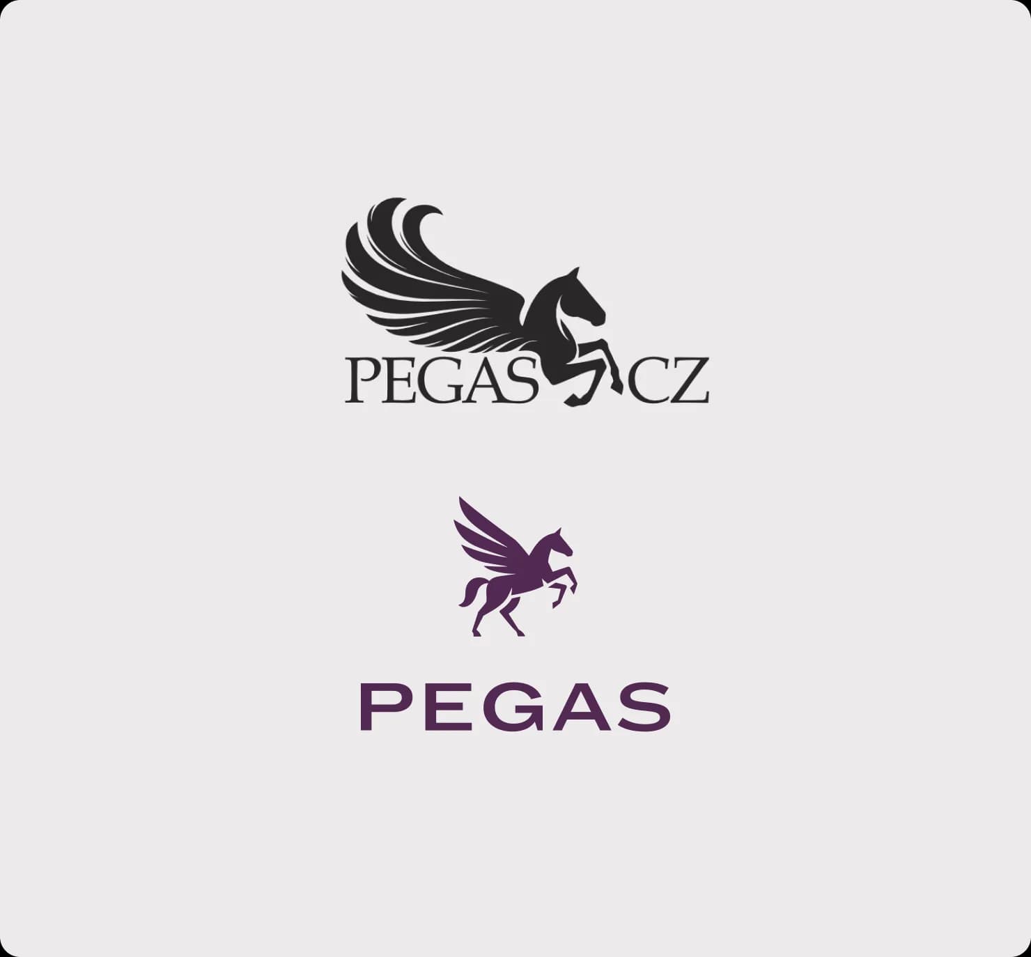 Původní a nové logo PEGASu vedle sebe