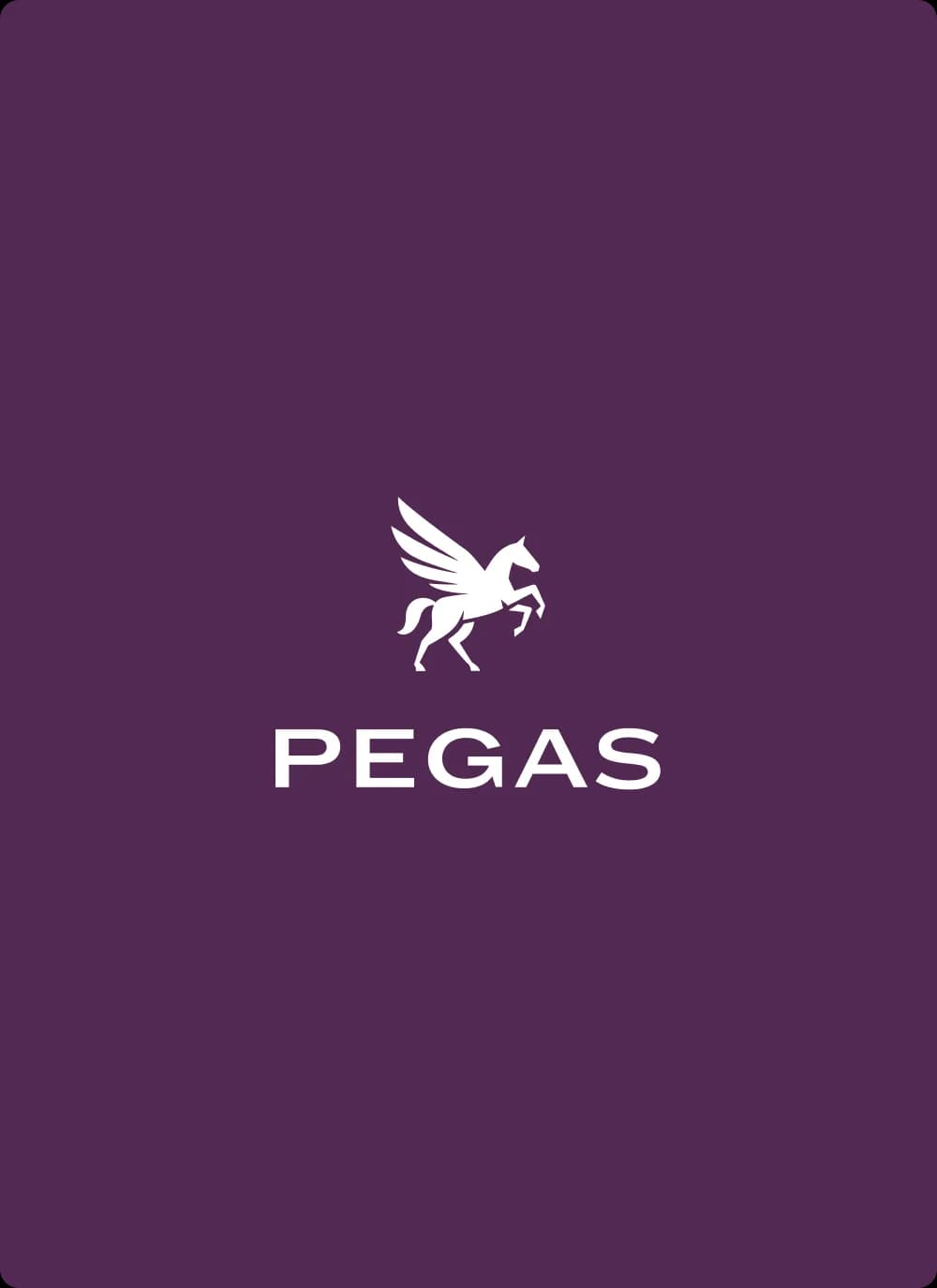 Značka PEGAS ve značkové fialové